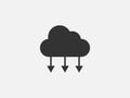 Technology icon vector cloud computing connection. Big data global server. Line design symbol Royalty Free Stock Photo
