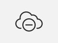 Technology icon vector cloud computing connection. Big data global server. Line design symbol Royalty Free Stock Photo