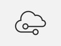Technology icon vector cloud computing connection. Big data global server. Line design symbol Royalty Free Stock Photo