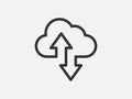 Technology icon vector cloud computing connection. Big data global server. Line design symbol Royalty Free Stock Photo