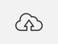 Technology icon vector cloud computing connection. Big data global server. Line design symbol Royalty Free Stock Photo