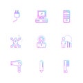 Technology , icons , electronics , eps icons set vector