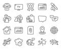 Technology icons set. Included icon as Augmented reality, Website statistics, Location signs. Vector Royalty Free Stock Photo
