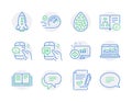 Technology icons set. Included icon as Call center, 24h service, Rocket signs. Vector
