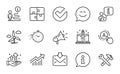 Technology icons set. Included icon as Demand curve, Ab testing, Timer. Vector