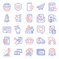 Technology icons set. Included icon as Employee results, Phone payment, Image gallery. Vector