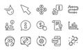 Technology icons set. Included icon as Headphones, Spanner, Mouse cursor. Vector