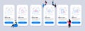 Technology icons set. Included icon as Like app, Swipe up, Accounting report. Vector
