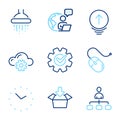 Technology icons set. Included icon as Management, Cloud computing, Computer mouse signs. Vector Royalty Free Stock Photo