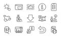 Technology icons set. Included icon as Money app, Ranking star, Seo message. Vector