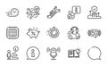 Technology icons set. Included icon as Product knowledge, Seo timer, Cpu processor. Vector