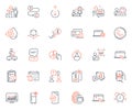 Technology icons set. Included icon as Refrigerator, Scroll down and Cyber attack web elements. For website app. Vector