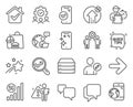 Technology icons set. Included icon as Servers, Mobile internet, Teamwork signs. Vector