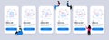 Technology icons set. Included icon as Timer, Accounting report, 360 degrees. Vector