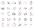 Technology icons set. Included icon as Timer, Time and Lock web elements. For website app. Vector