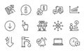 Technology icons set. Included icon as Touchscreen gesture, Tap water, Time. Vector