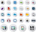 Technology icons set round Royalty Free Stock Photo