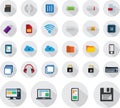 Technology icons set round