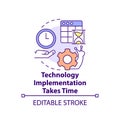 Technology implementation takes time concept icon Royalty Free Stock Photo