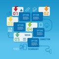 Technology infographics design options banner. Vector illustration. Royalty Free Stock Photo