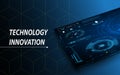 Technology innovation background digital computer sci fi design Royalty Free Stock Photo