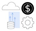 Technology innovation with cloud storage, financial growth, and operational efficiency concept Royalty Free Stock Photo