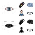 Technology, innovation, man, complemented .Virtual reality set collection icons in cartoon,black style vector symbol