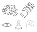 Technology, innovation, man, complemented .Virtual reality set collection icons in outline style vector symbol stock