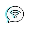 Technology inspired chat bubble icon representing wireless messaging Royalty Free Stock Photo