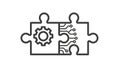 Technology Integration and System Solution Puzzle Icon Royalty Free Stock Photo