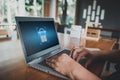 Technology Internet Cyber Secure for Database Privacy, Security Laptop Network Protection for Access Information Systems. Business