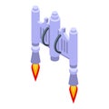 Technology jetpack icon isometric vector. Fire jet