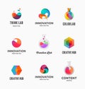 Technology, laboratory, creativity innovation and science abstract icons Royalty Free Stock Photo