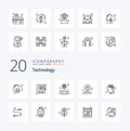 20 Technology Line icon Pack like artificial webcam service web scientists