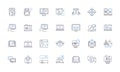 Technology line icons collection. Innovation, Automation, Robotics, Algorithm, Artificial intelligence, Virtualization Royalty Free Stock Photo