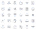 Technology line icons collection. Innovation, Progress, Advancement, Automation, Efficiency, Virtual, Smart vector and