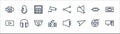 technology line icons. linear set. quality vector line set such as computer, send, joystick, play, chip, calculator, share,