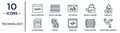 technology linear icon set. includes thin line object-oriented programming, a/b testing, firewalls, devops, pixels per inch, Royalty Free Stock Photo