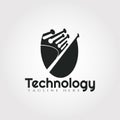 Technology logo design, illustration element Royalty Free Stock Photo