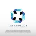 Technology logo. future tech icon. illustration element-vector Royalty Free Stock Photo