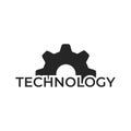 Technology logo. mechanical gear icon. production and industry symbol