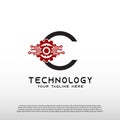 Technology logos, future technology icons, circuits with line styles, vector illustration elements