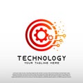 Technology logos, future technology icons, circuits with line styles, vector illustration elements