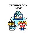 Technology Love Vector Concept Color Illustration