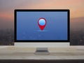 Technology map pointer navigation online concept