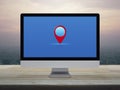 Technology map pointer navigation online concept
