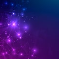 Technology mesh with polygonal shapes on dark blue and purple background. Design digital technology concept Royalty Free Stock Photo