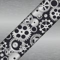 Technology metal background with gears.