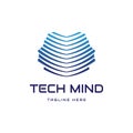 Technology mind logo design Royalty Free Stock Photo