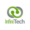 Technology nature green infinity logo concept design template